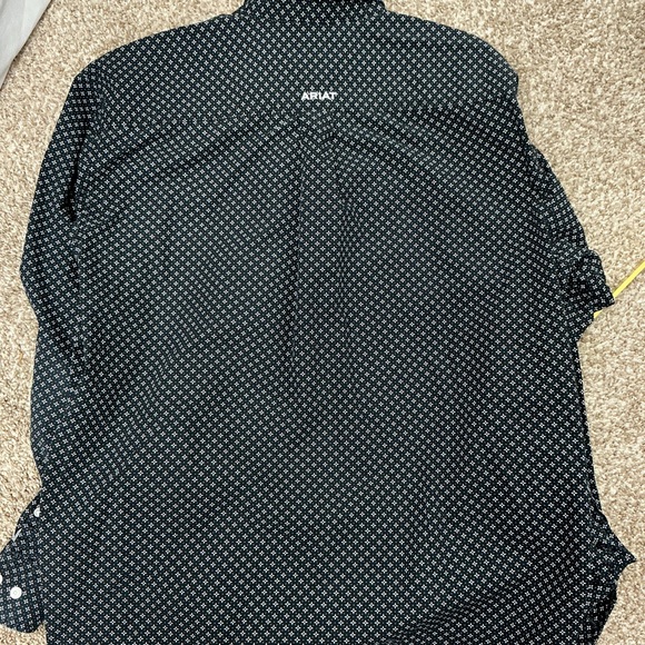 Ariat Navy Micro Geo Print Button-Down Shirt - Picture 7 of 7